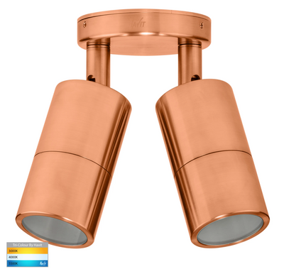 Tivah Solid Copper TRI Colour Double Adjustable Wall Spot Light