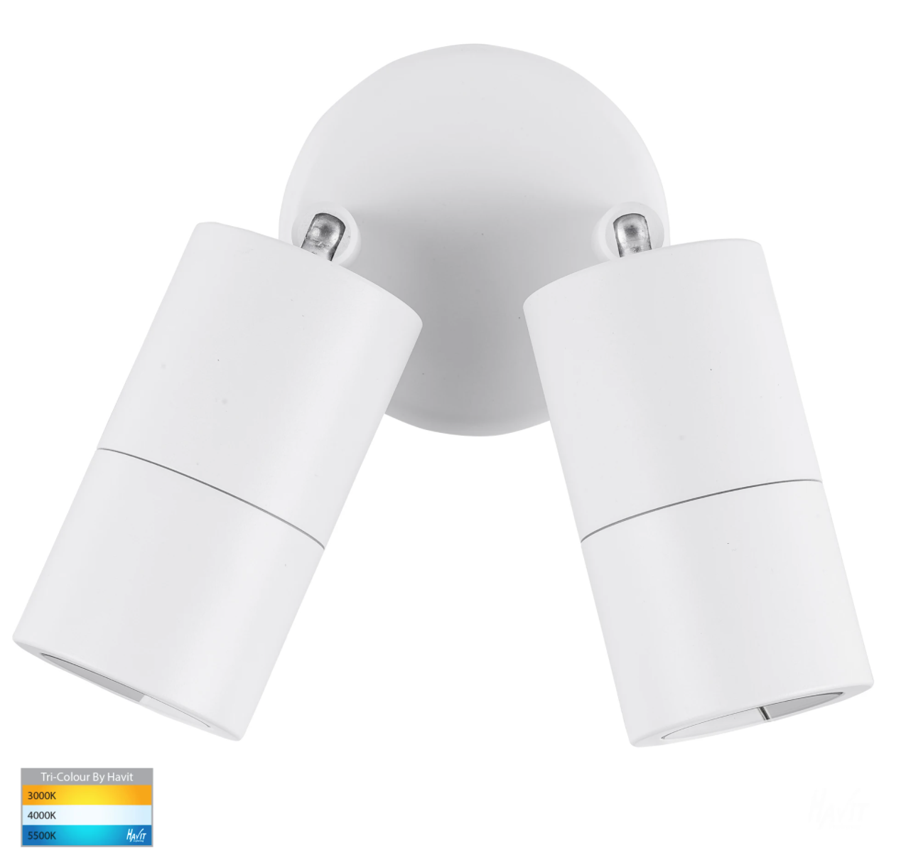 Tivah White TRI Colour Double Adjustable Wall Spot Light