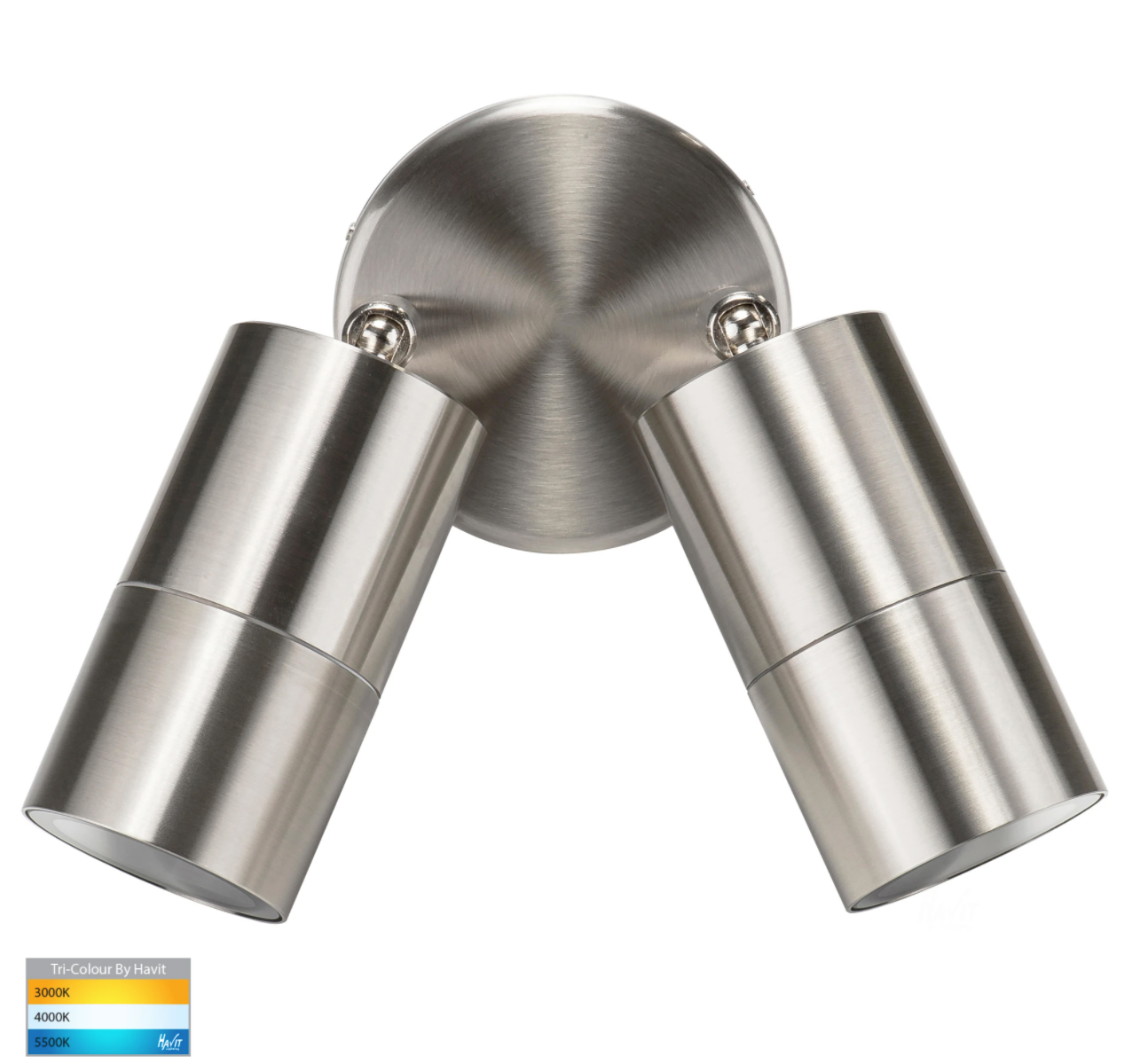 Fortis Stainless Steel TRI Colour Double Adjustable Wall Spot Light