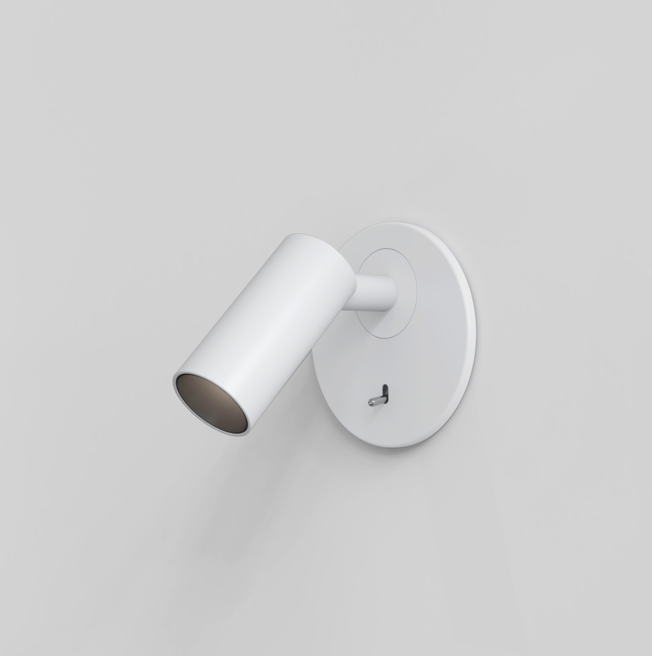 Micro Recess Switched Matt White Wall Light