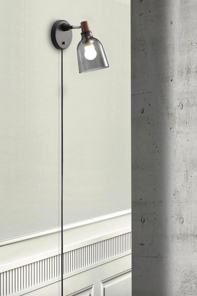 Karma 14 Smoked Black Wall Light