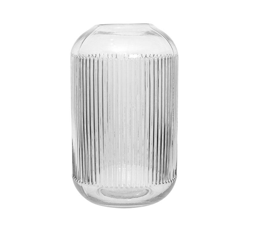 Clara Large Clear Glass Round Cylinder Vase