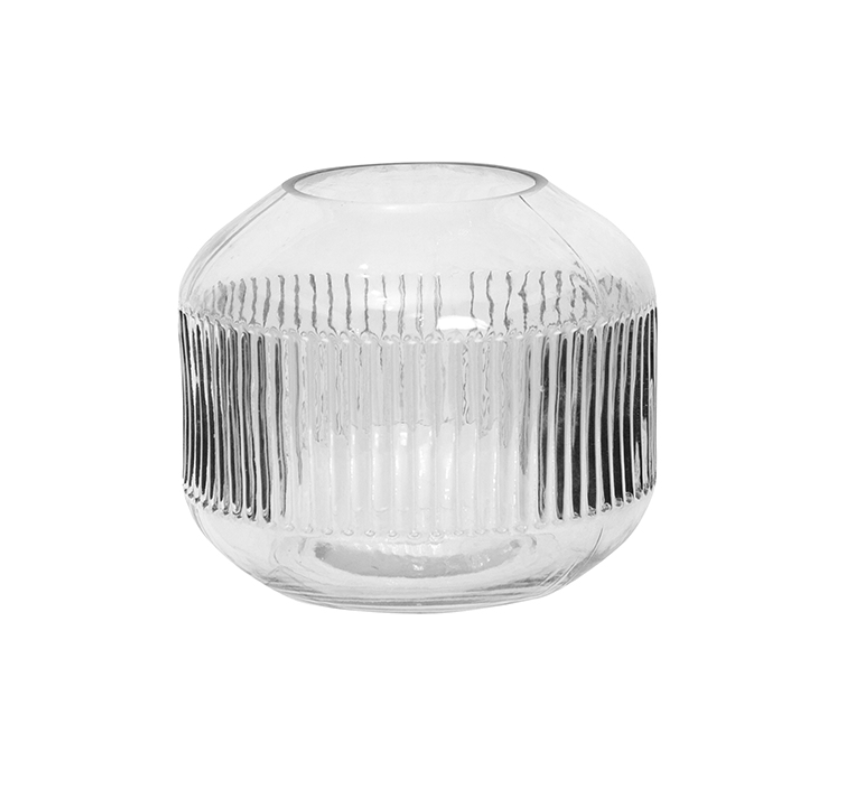 Clara Small Clear Glass Round Cylinder Vase
