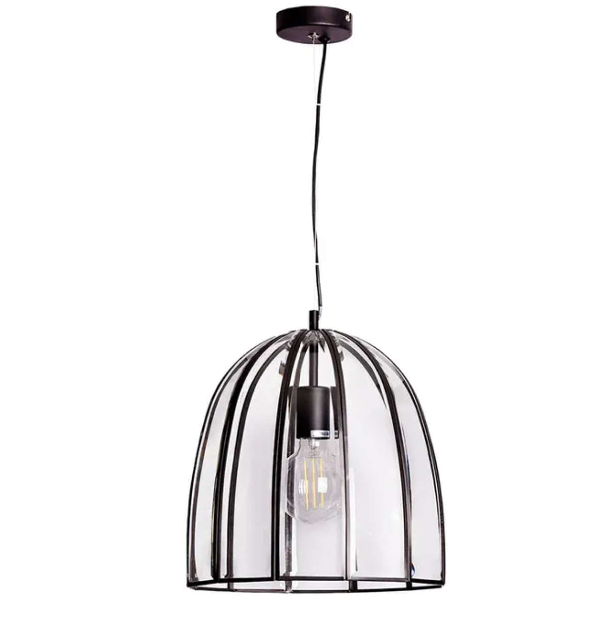 Glass pendant light shop with black finish