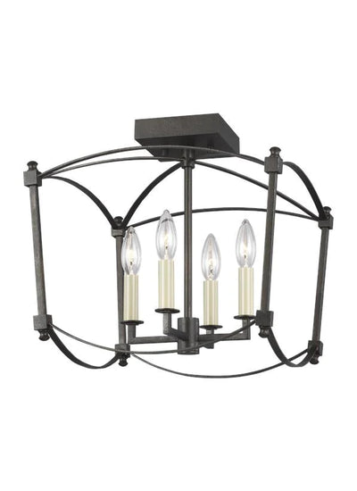 Sean Lavin Thayer 4 Light Smith Steel Semi-Flush Mount Lighting Affairs