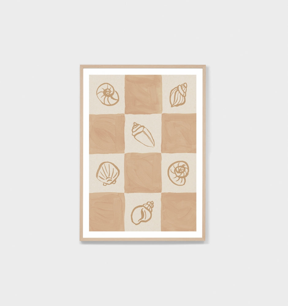 Seashell Collage Blush Print