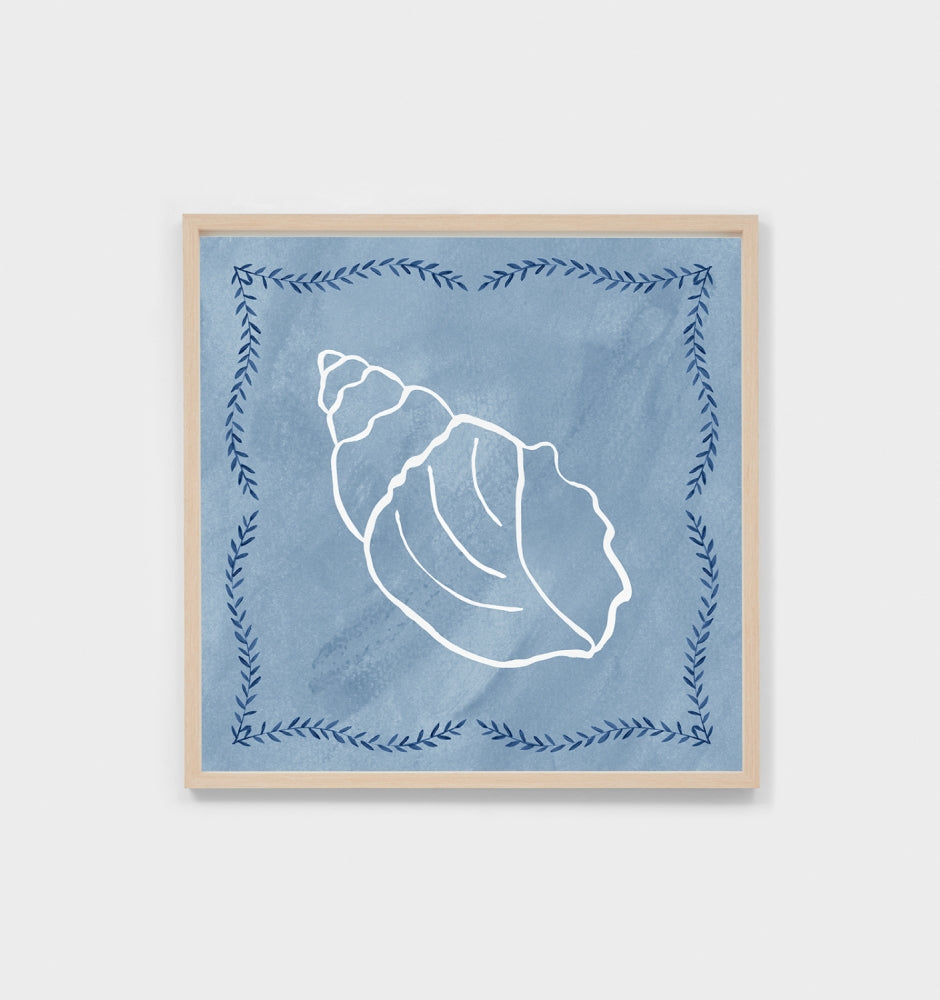 Summer Shell Blue Coastal Print