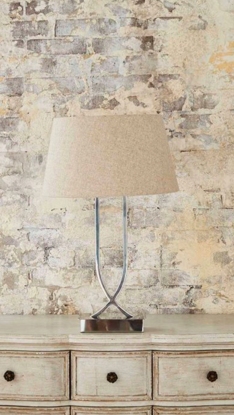 Sutton Shiny Nickel Table Lamp