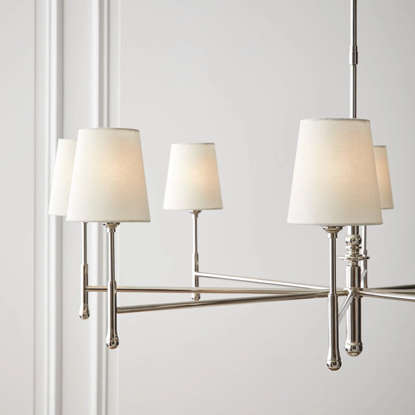Thomas O'Brien Capri 6 Light Polished Nickel Chandelier - Lighting Affairs