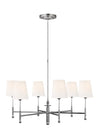 Thomas O'Brien Capri 6 Light Polished Nickel Chandelier Lighting Affairs