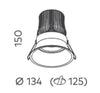 Titanium G2 134mm UV Textured White Downlight