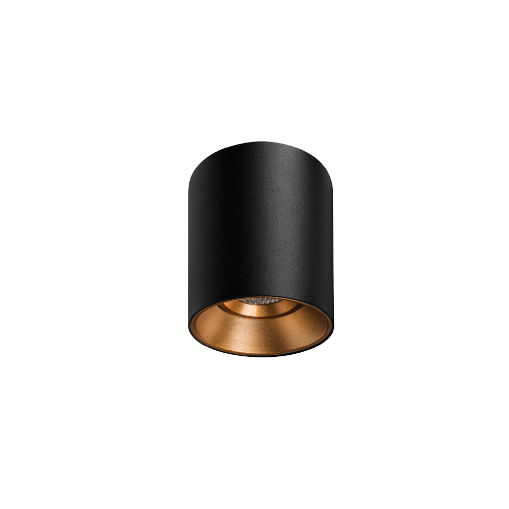 Titanium Textured Black/Gold Surface Mounted Downlight