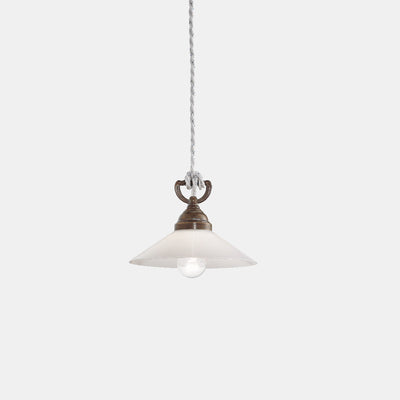 Tabia Brass and White Blown Glass Shade Pendant