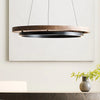 Tech Lighting Grace 36 Matte Black/Weathered Oak Wood Pendant Lighting Affairs