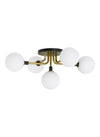 Tech Lighting Viaggio 5 Light Brass with Opal Glass Flush Ceiling Mount Lighting Affairs