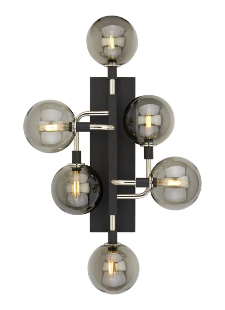 Tech Lighting Viaggio 6 Light Smoke Glass and Polished Nickel Wall Sconce Lighting Affairs