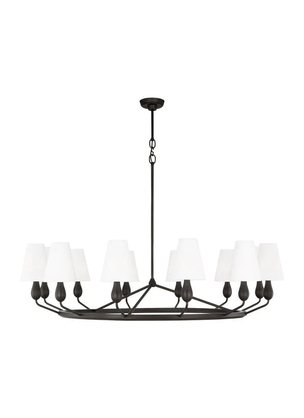 Thomas O'Brien Ziba 12 Light Aged Iron Extra Large Chandelier Lighting Affairs