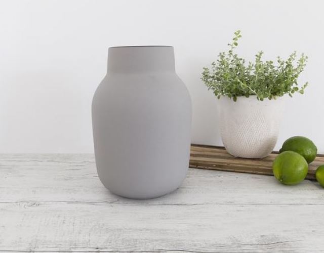 Flax Large Grey Tub Vase