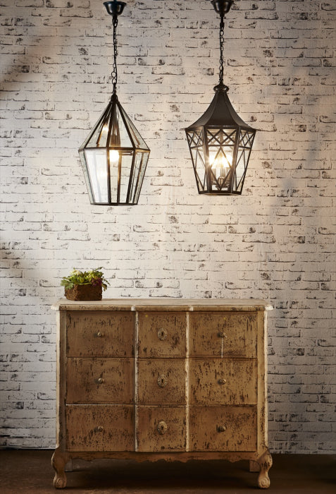 Warford Glass Lantern Black