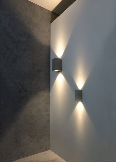 Zeron Mini Grey Exterior Fixed One Wall Light