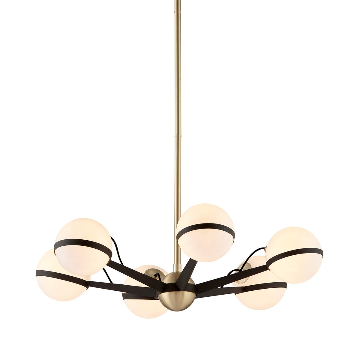 Ace 6 Light Textured Bronze Brushed Brass Pendant