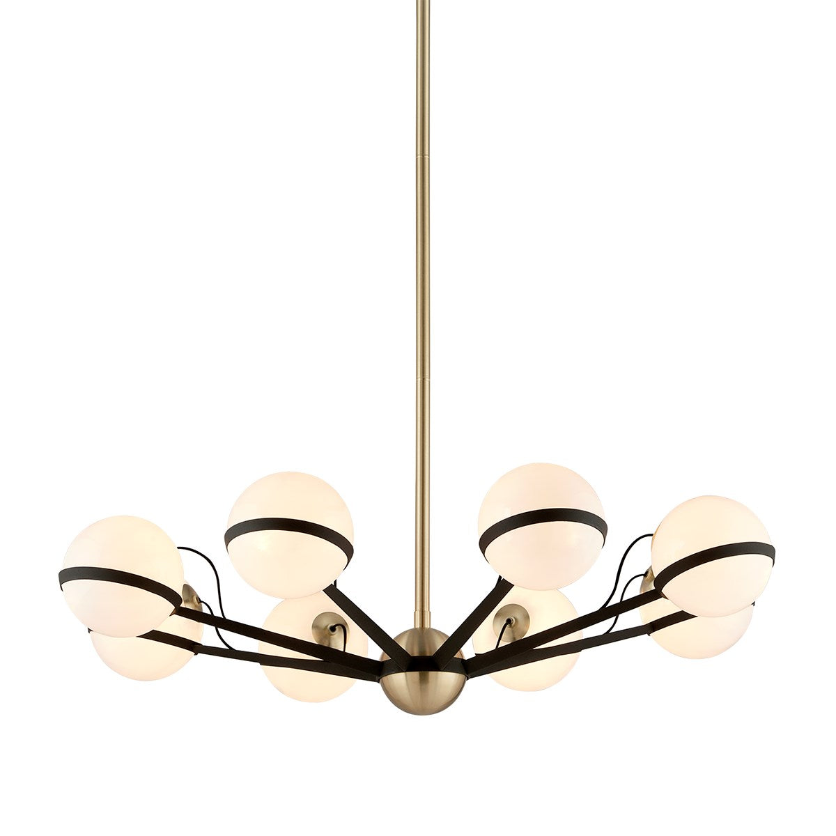 Ace 8 Light Textured Bronze Brushed Brass Pendant