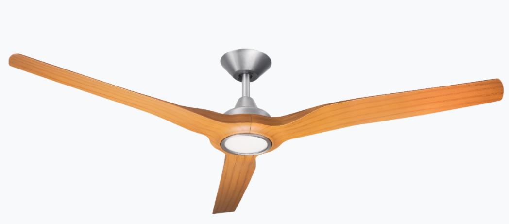 Radical 2 Brushed Aluminium 60" with Bamboo Blades with Light Ceiling Fan