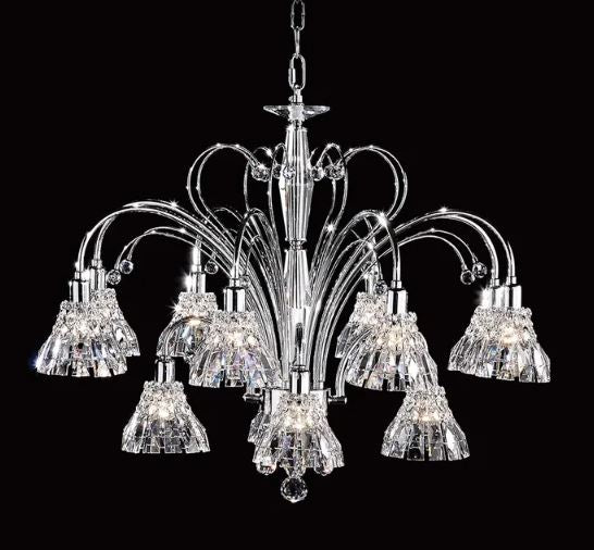 Mornington Crystal Chrome 12 Light Chandelier