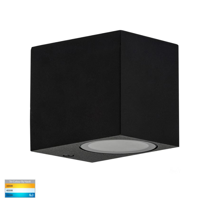 Accord Black TRI Colour Fixed Down LED Wall Light