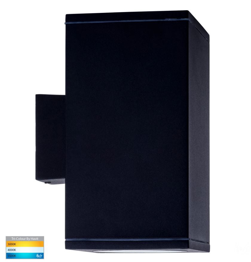 Porter Square Black Large Up & Down LED Wall Light