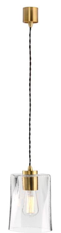 Parlour Round/Square Glass Brass Pendant