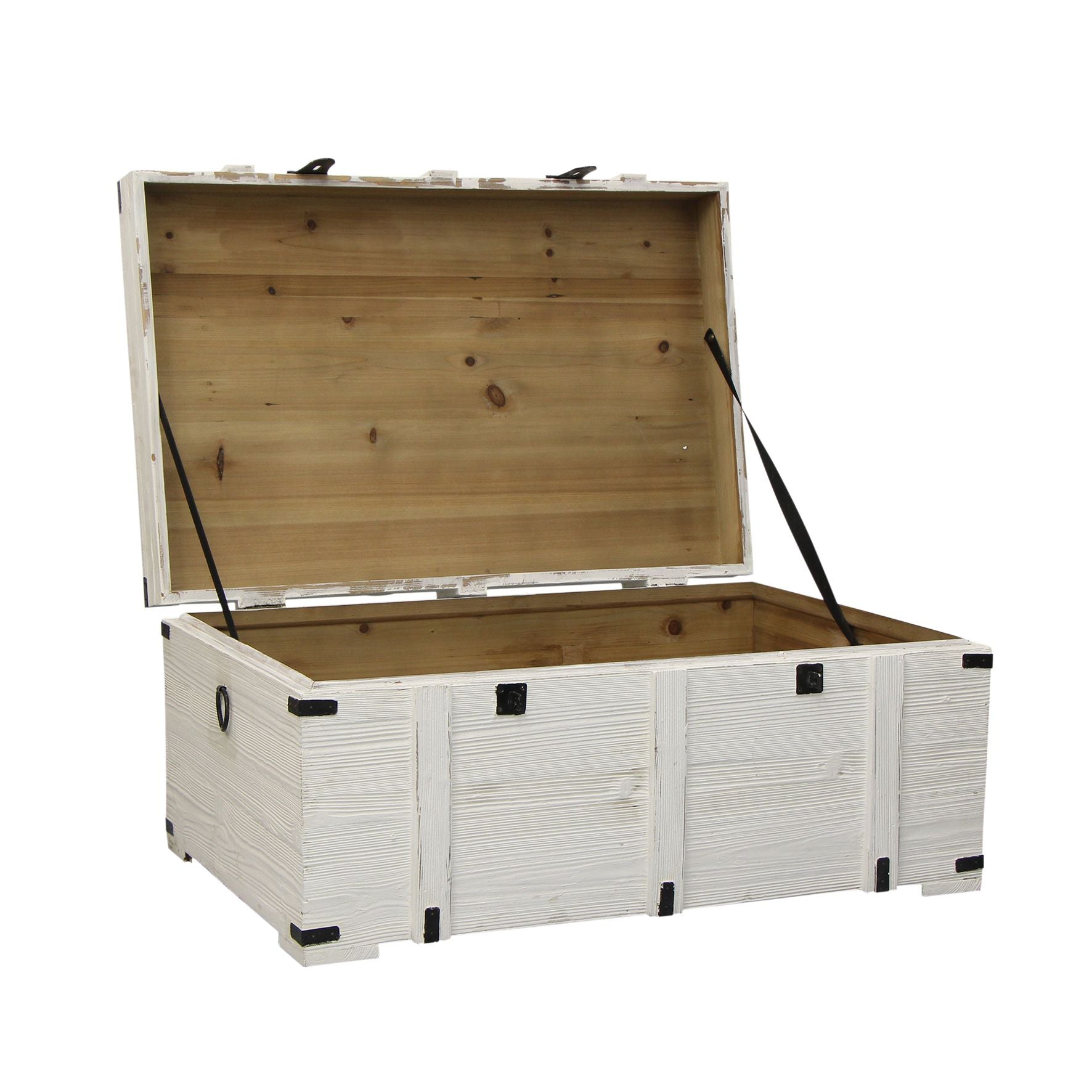 White Wood Storage Chest - Lighting Affairs