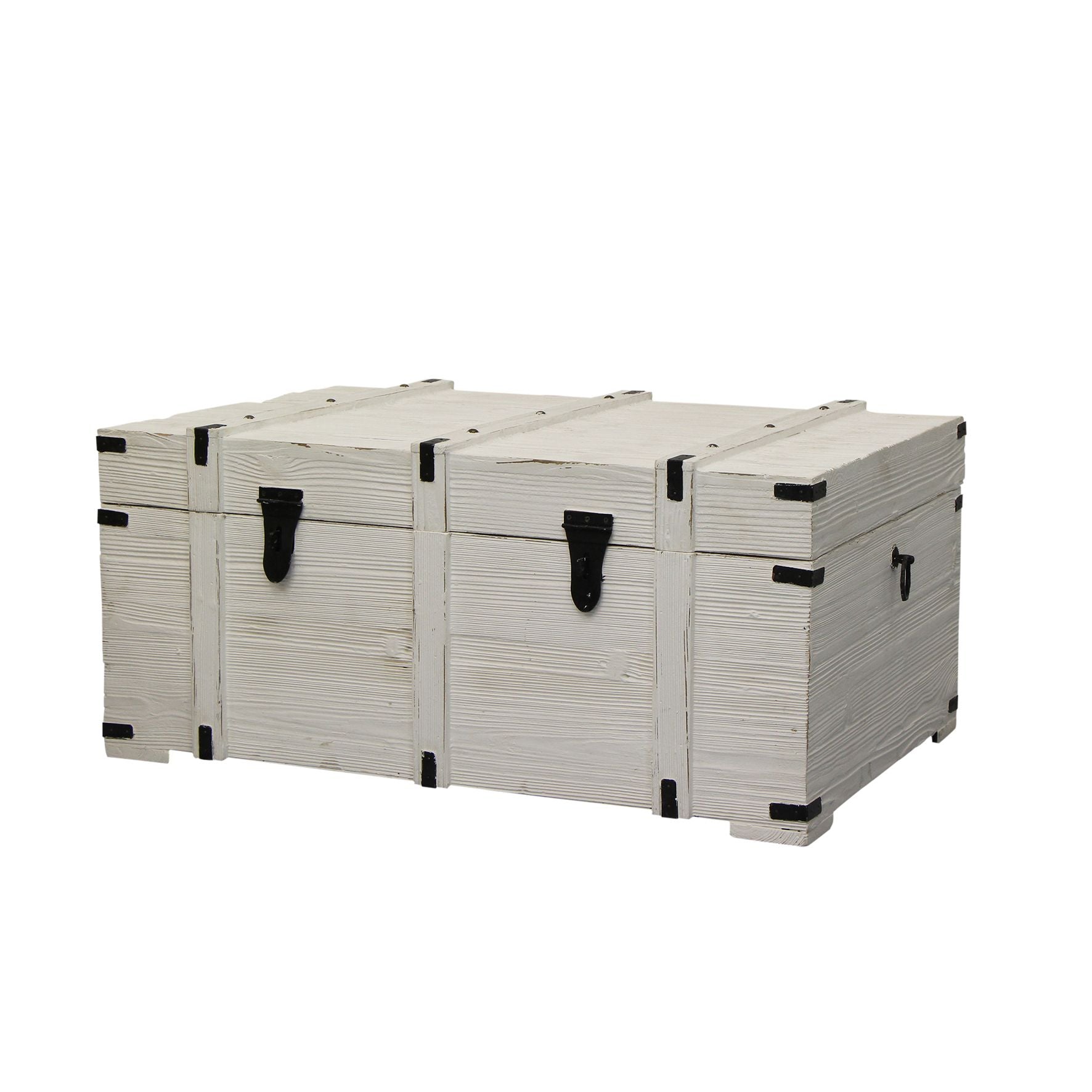 White Wood Storage Chest - Lighting Affairs