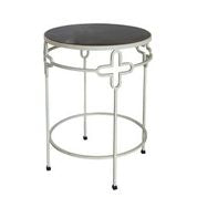 Tailor Black Stone White Iron Side Table