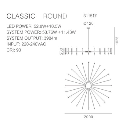 Classic Round Black Pendant