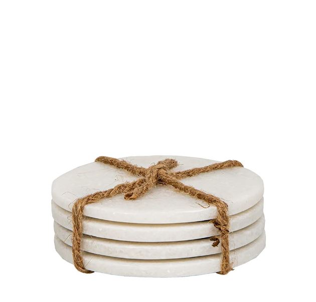 Marble White Round Coaster