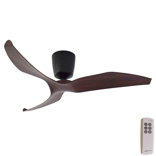 Aeratron FR 3 Blade Black with Dark Walnut DC Ceiling Fan with Remote