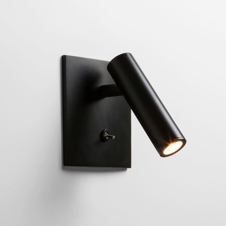 Enna Square Switched LED Matte Black Wall Light