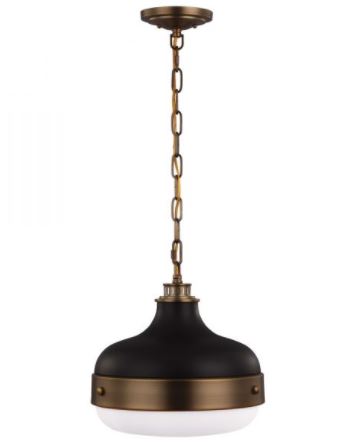 Cadence 2 Light Dark Antique Brass/Matte Black Pendant