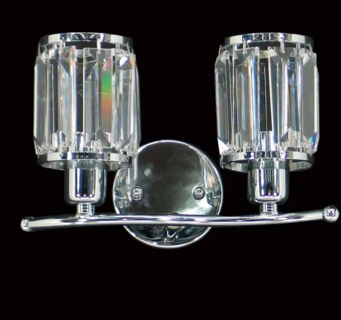 Sistine Crystal Chrome Twin Wall Light