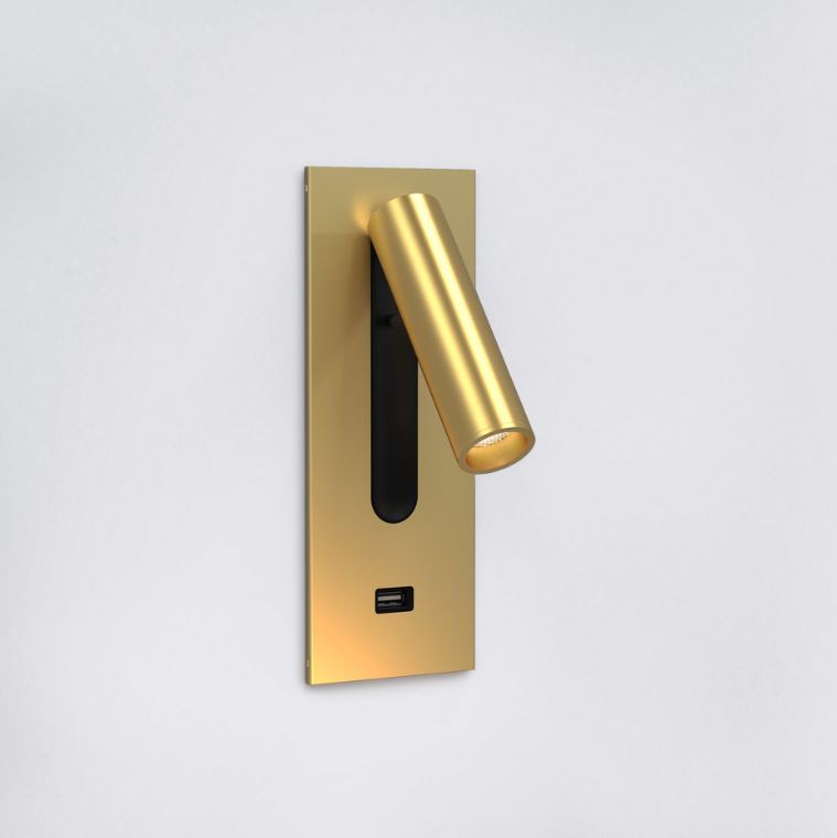 Fuse 3 USB Matte Gold Wall Light