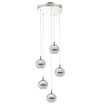 Sphere Chrome 3000K LED 5 Light Pendant