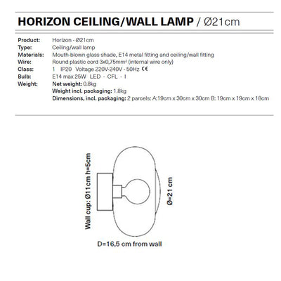 Horizon 21 Gold Ceiling/Wall Light