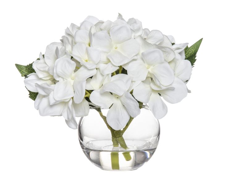 Hydrangea White Sphere Vase
