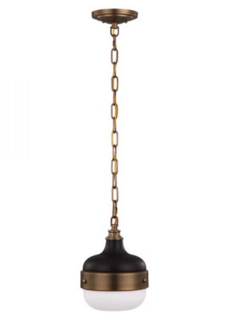 Cadence 1 Light Mini Dark Antique Brass/Matte Black Pendant