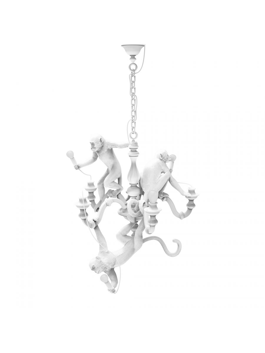 White Monkey Chandelier