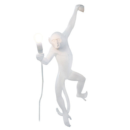 White Hanging Left Monkey Lamp