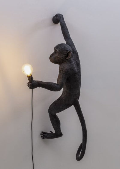 Hanging Right Monkey Lamp Black