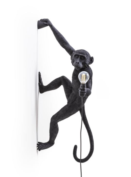 Hanging Right Monkey Lamp Black