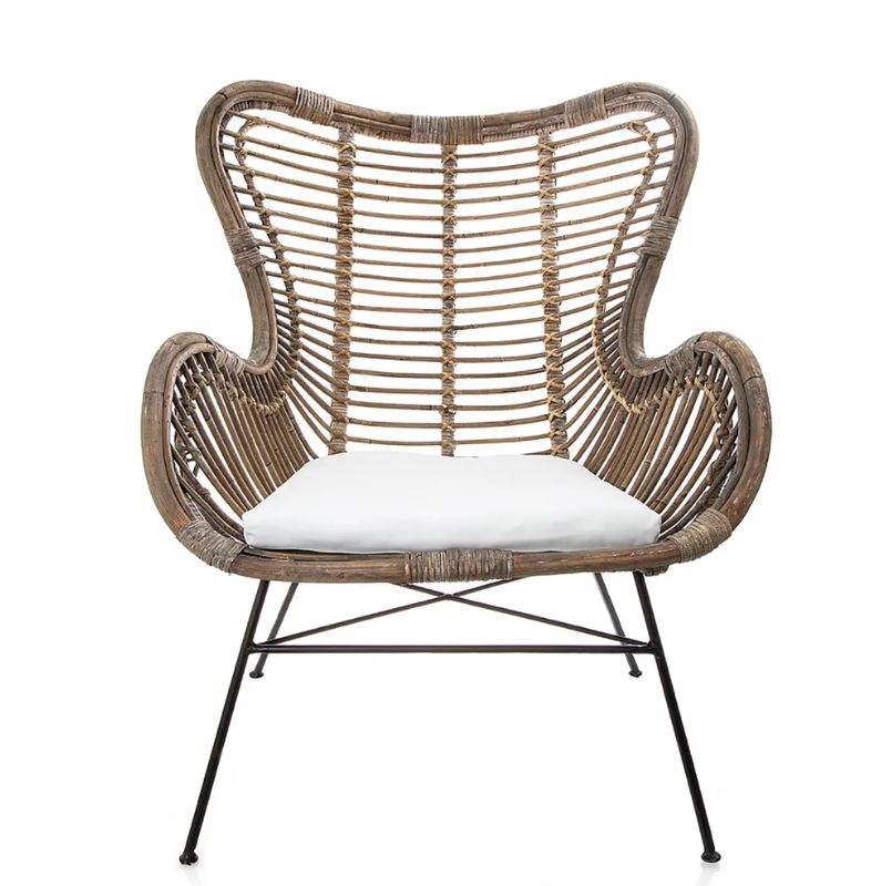 Barcelona Wing Back Chair with Cushion Natural